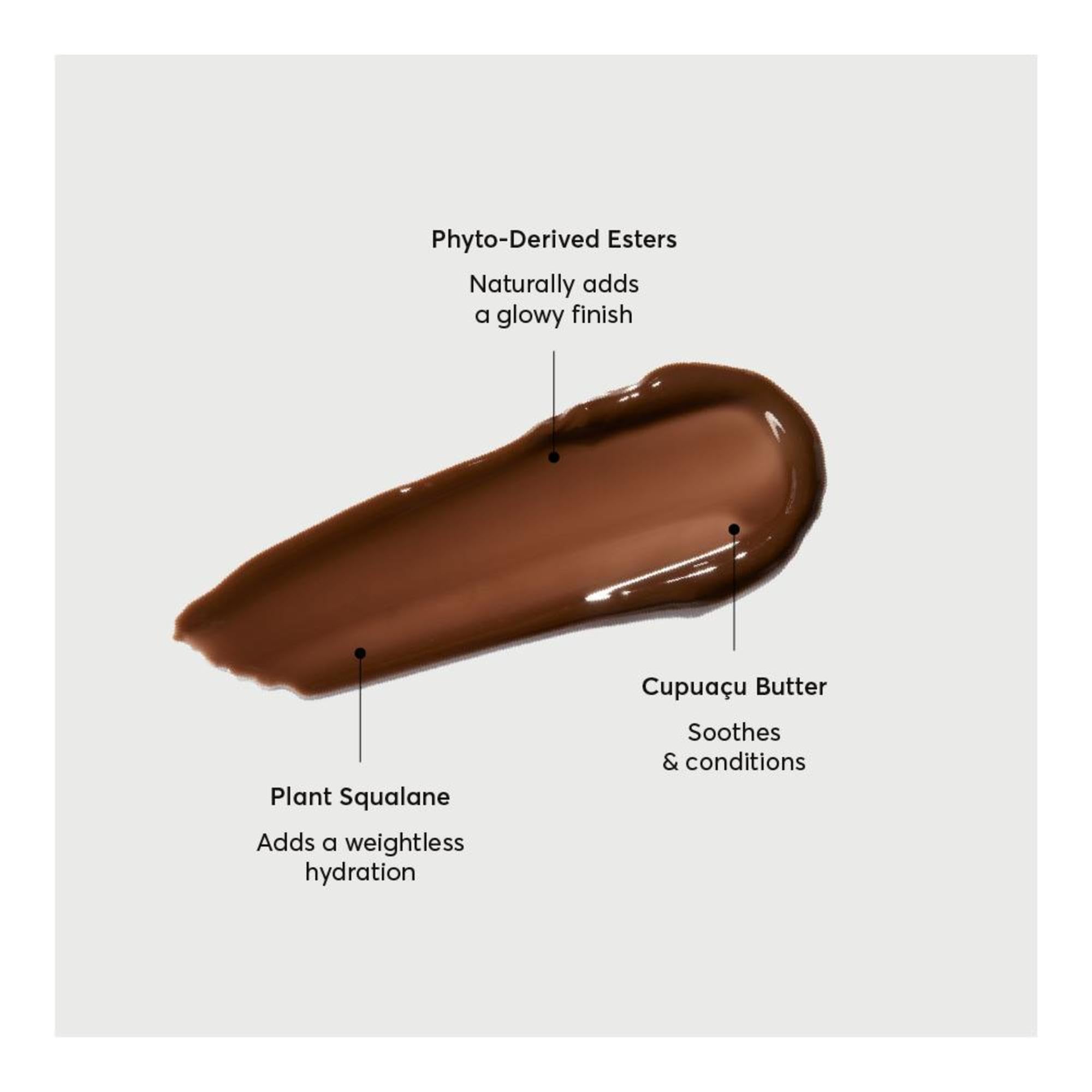 Naturium Phyto-Glow Lip Balm beside shea and squalane ingredients highlighting nourishing benefits