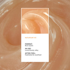 Open jar texture close-up of Naturium Phyto-Glow lip mask showing creamy balm for softening lips