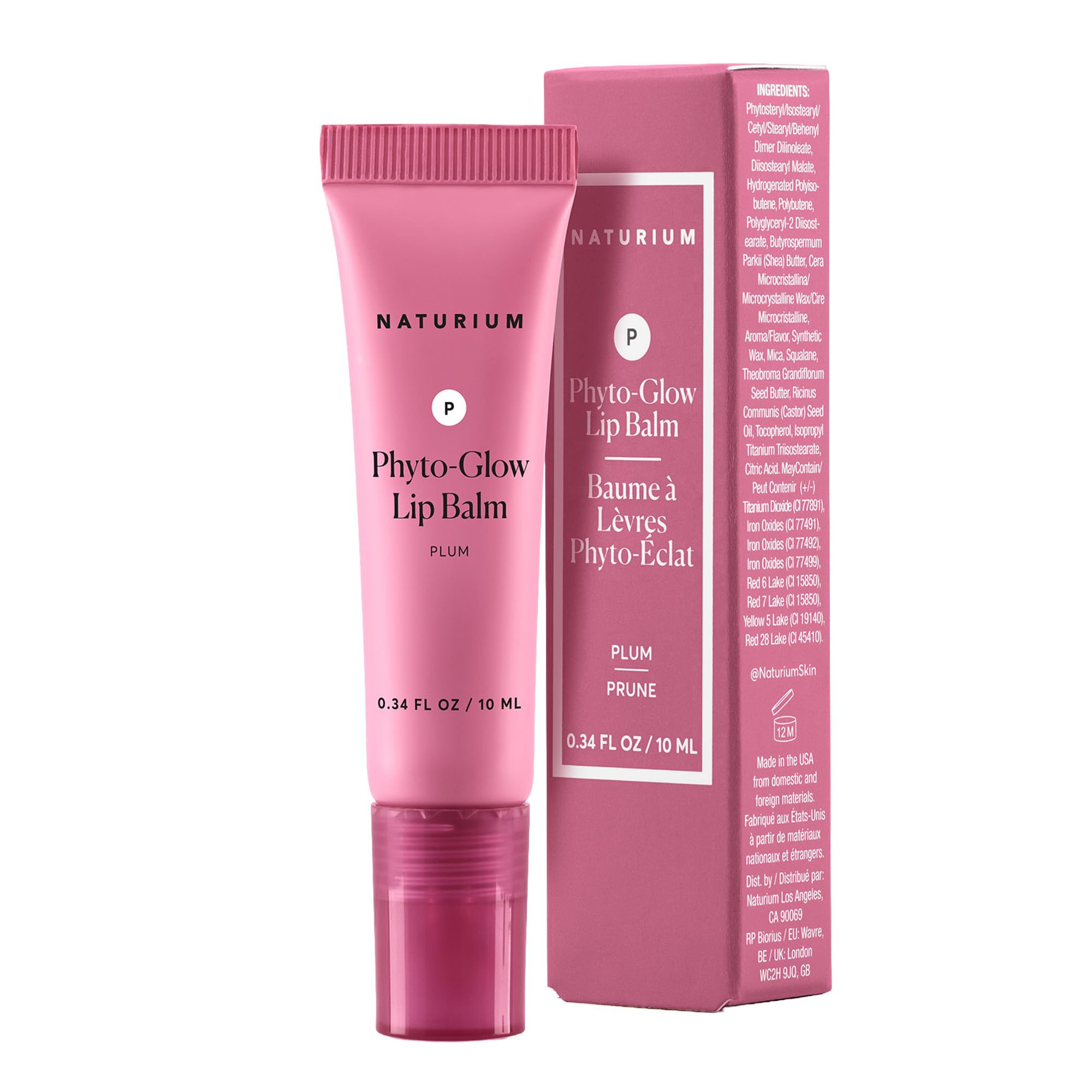 Naturium balm held in hand showing compact size and travel-friendly hydration
