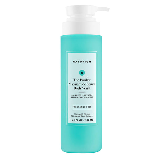 Naturium purifier front packaging showing bottle and logo for clear product ID and trust