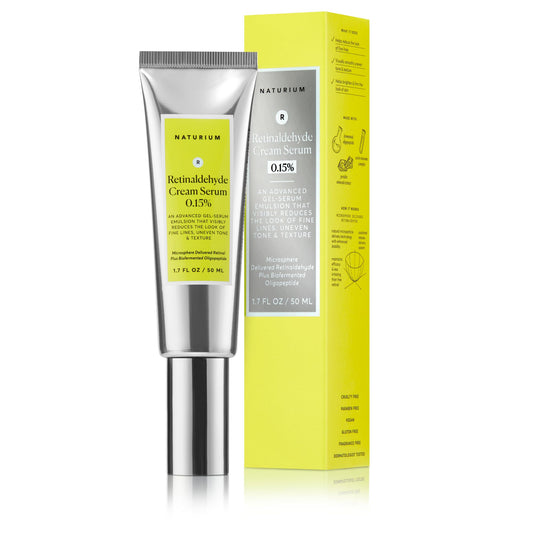 Naturium front packaging showing bottle and box, communicates professional skincare benefits