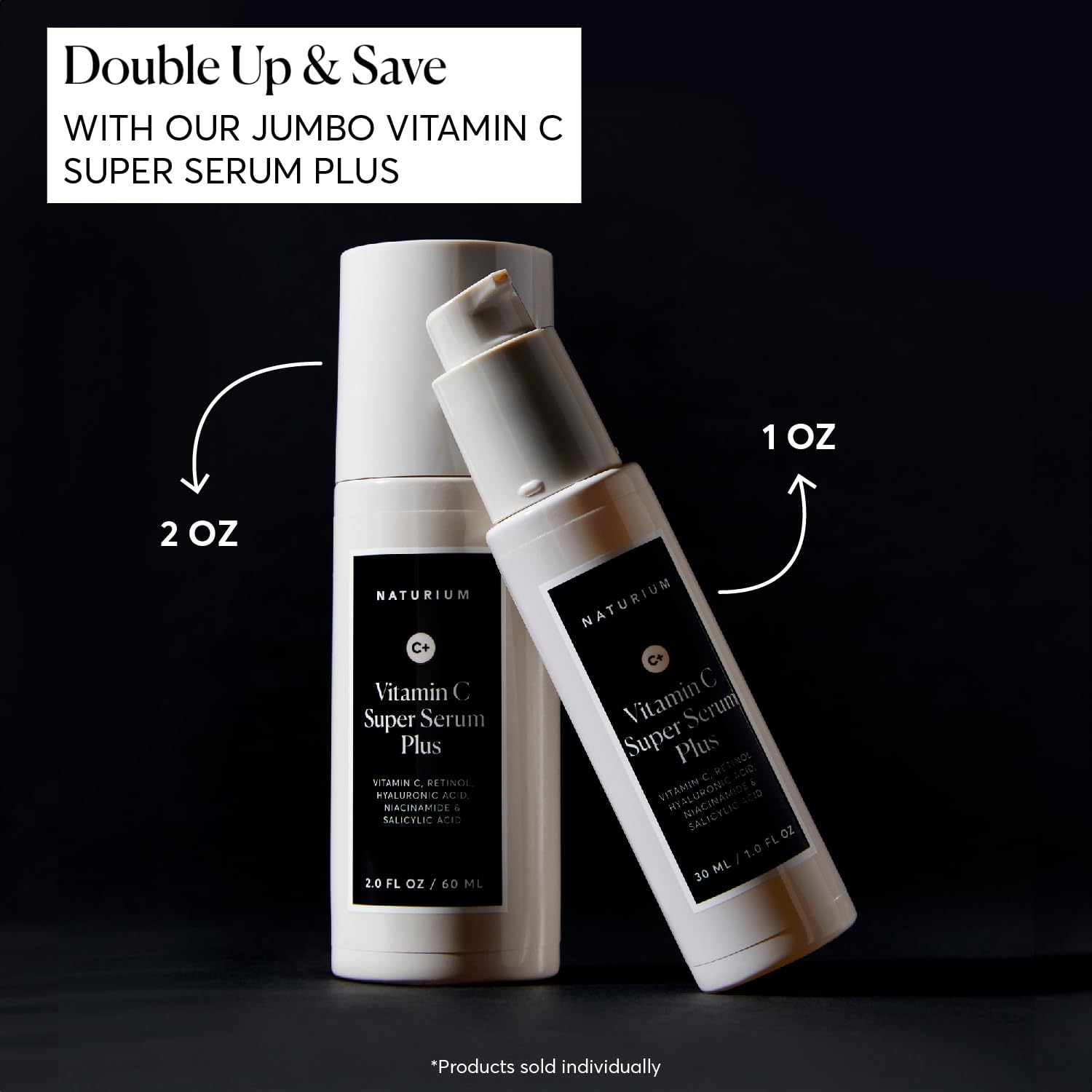 Naturium serum pump and cap close-up displaying product quality