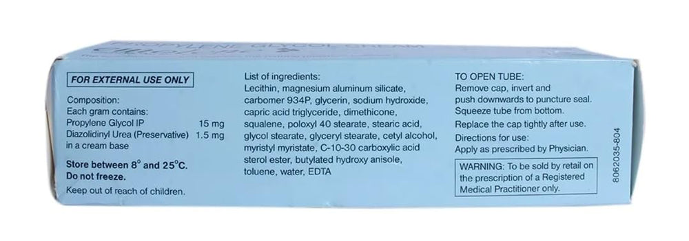Naturix Emolene cream applied to hand demonstrating hydration and visible smoothing benefit