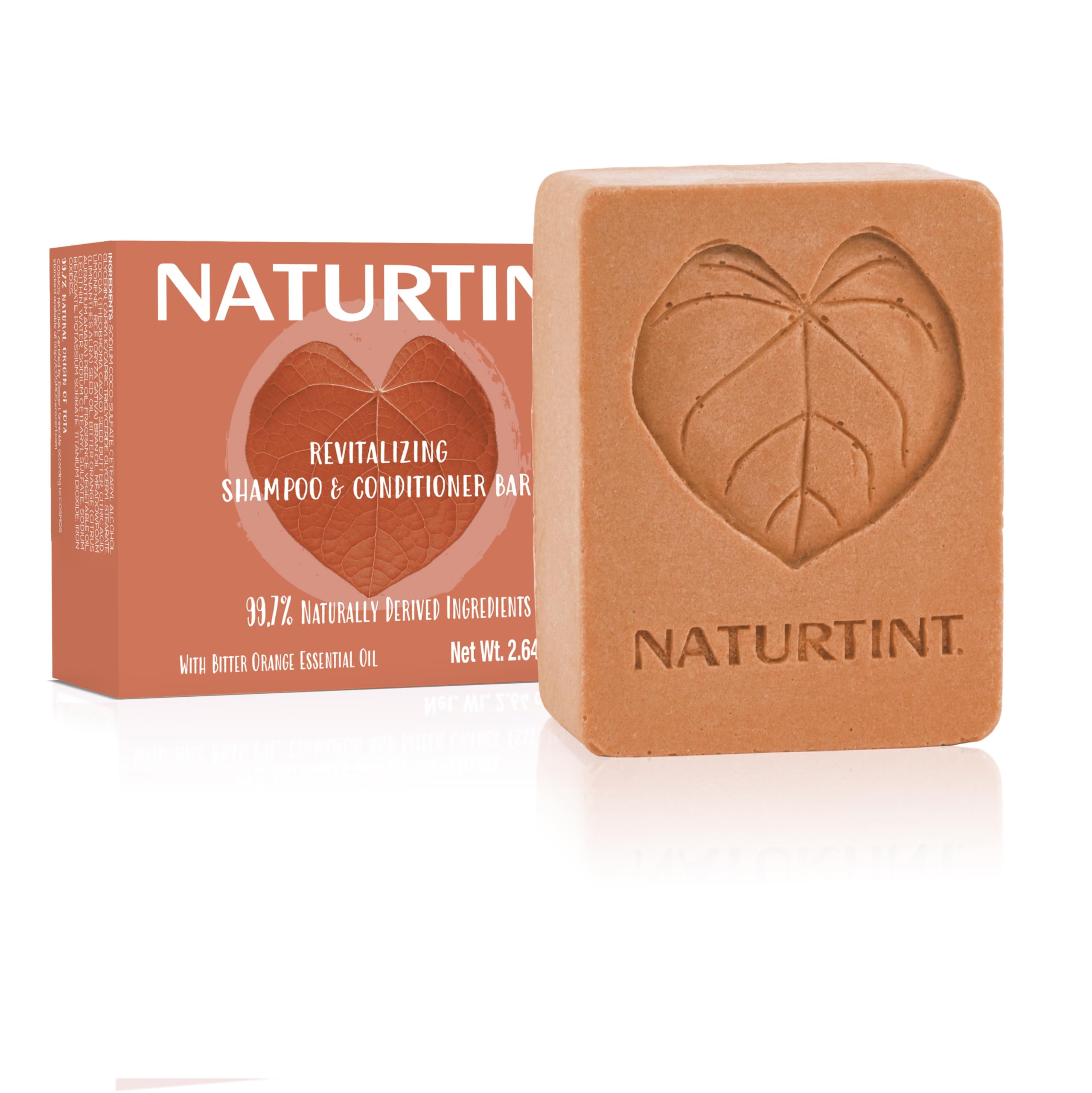 Naturtint orange bar front packaging showing eco-friendly benefits and certification