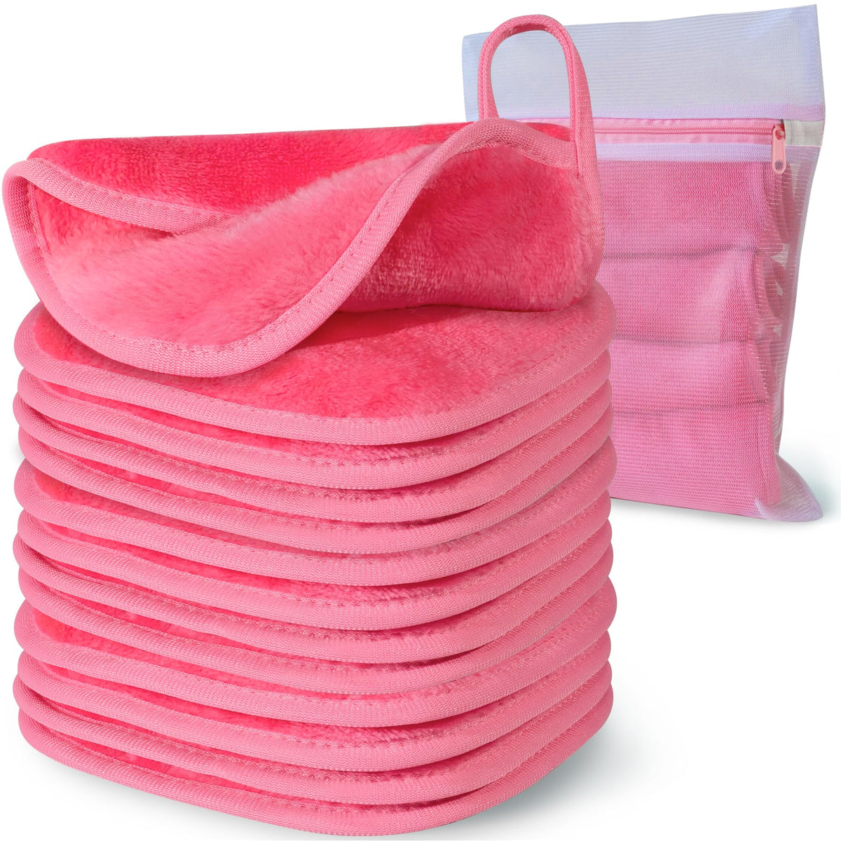 Natwag front packaging showing 12 pink reusable towels and benefits