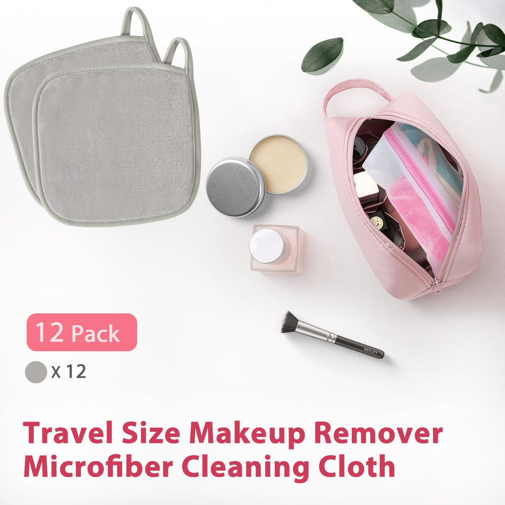 Natwag travel setup with cloths in toiletry bag for waste-free travel