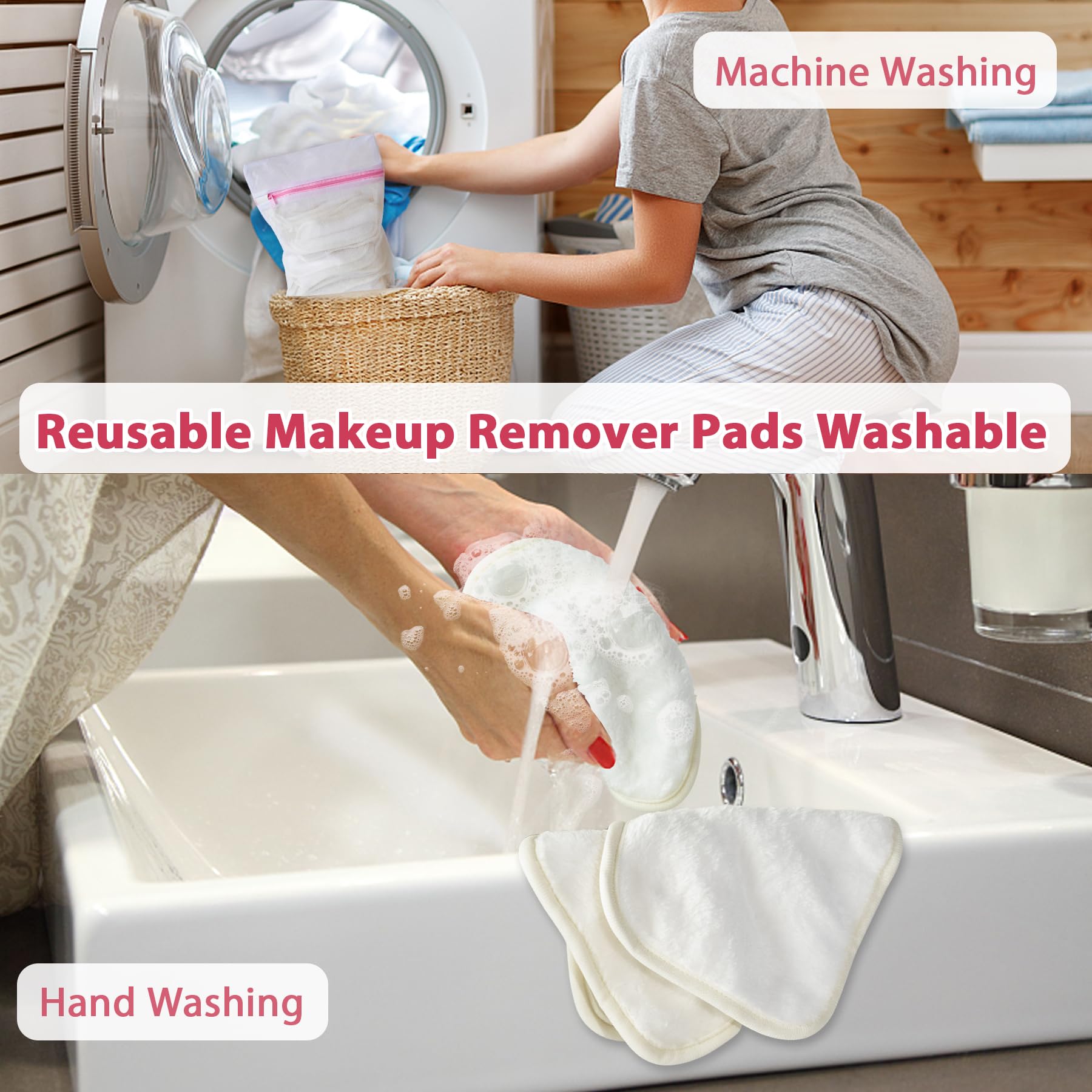 Natwag mesh bag inside washing machine showing durable easy-care benefit