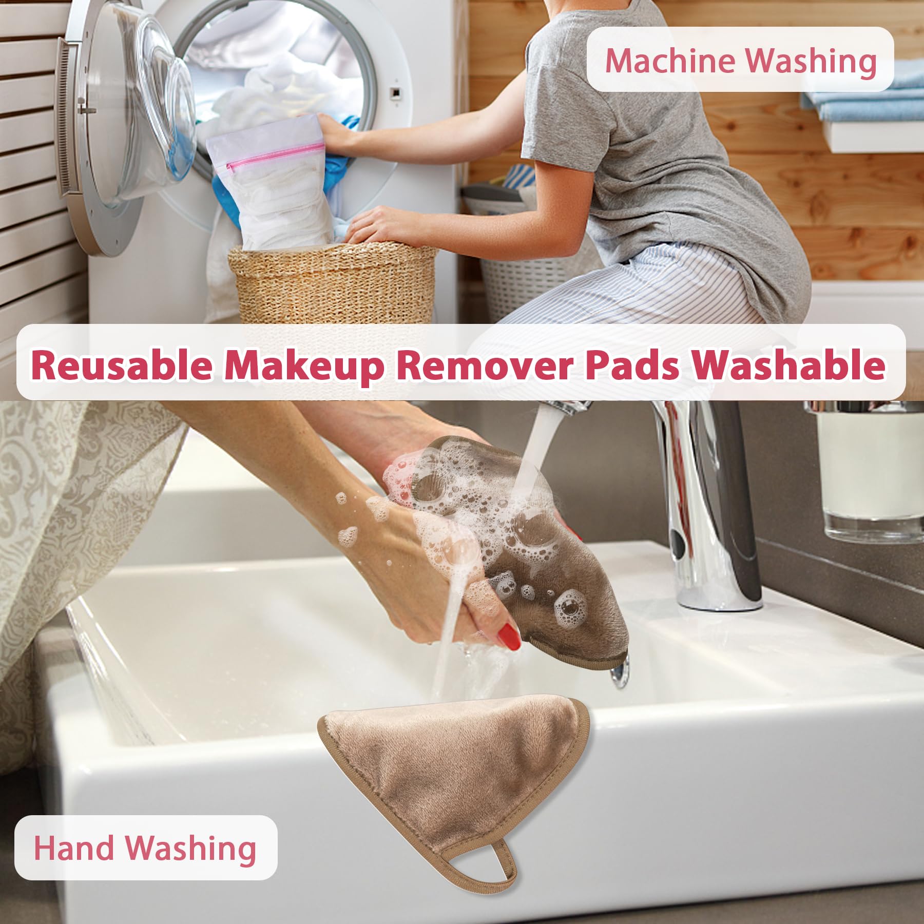 Natwag washcare label and material illustrating durable easy-care