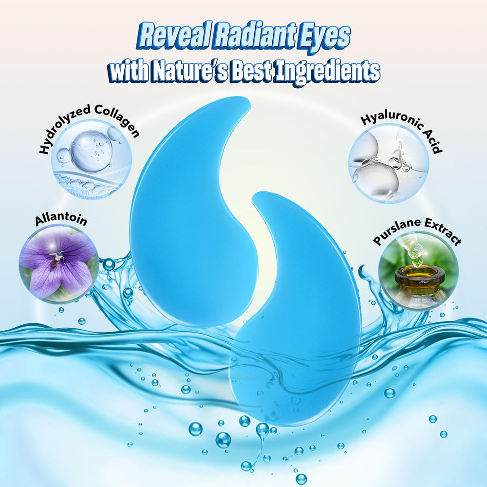 NAZANO model applying patch under eye demonstrating easy use and cooling