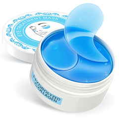 NAZANO front packaging showing 60 blue under eye patches and benefits