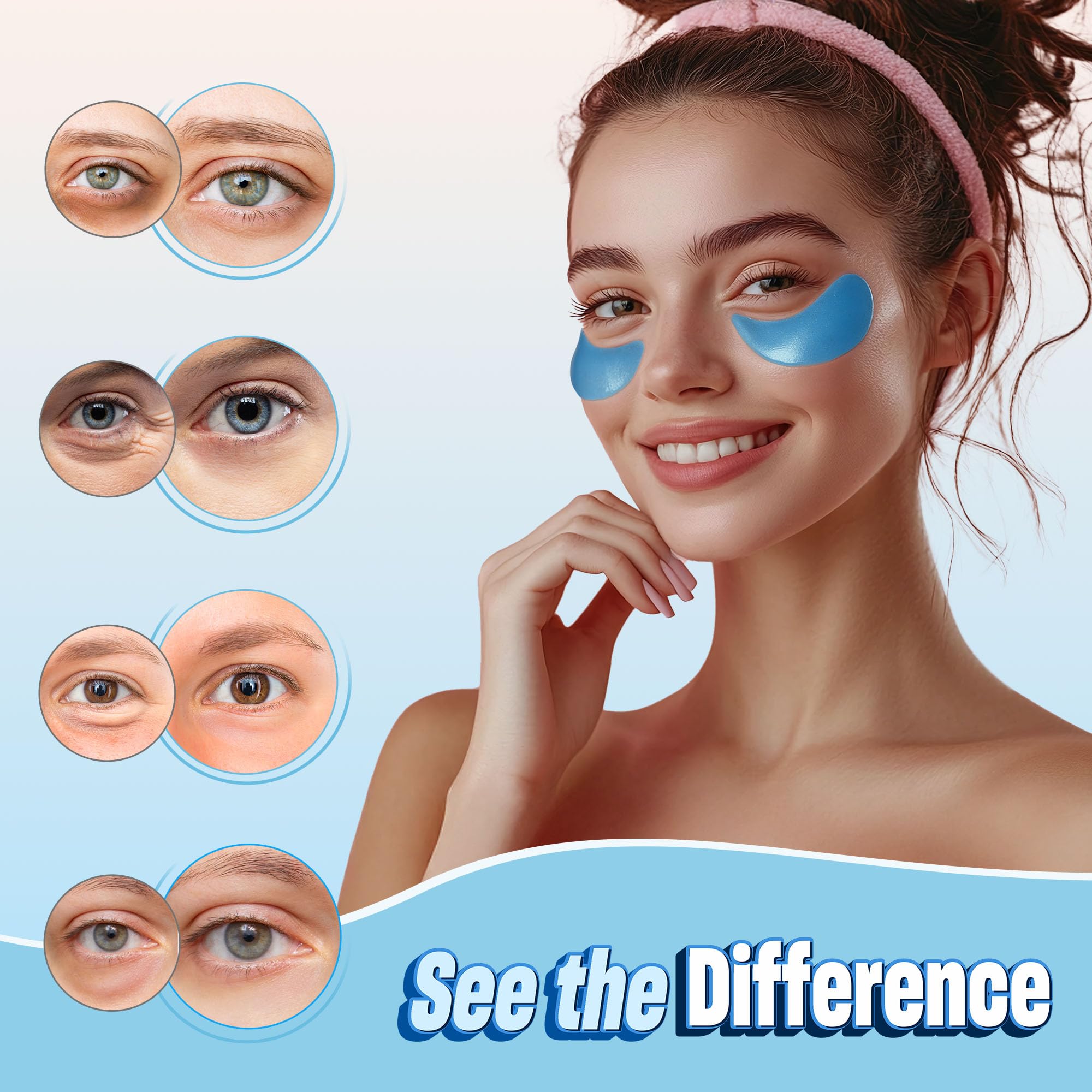 NAZANO both patches positioned under eyes showing balanced placement benefit