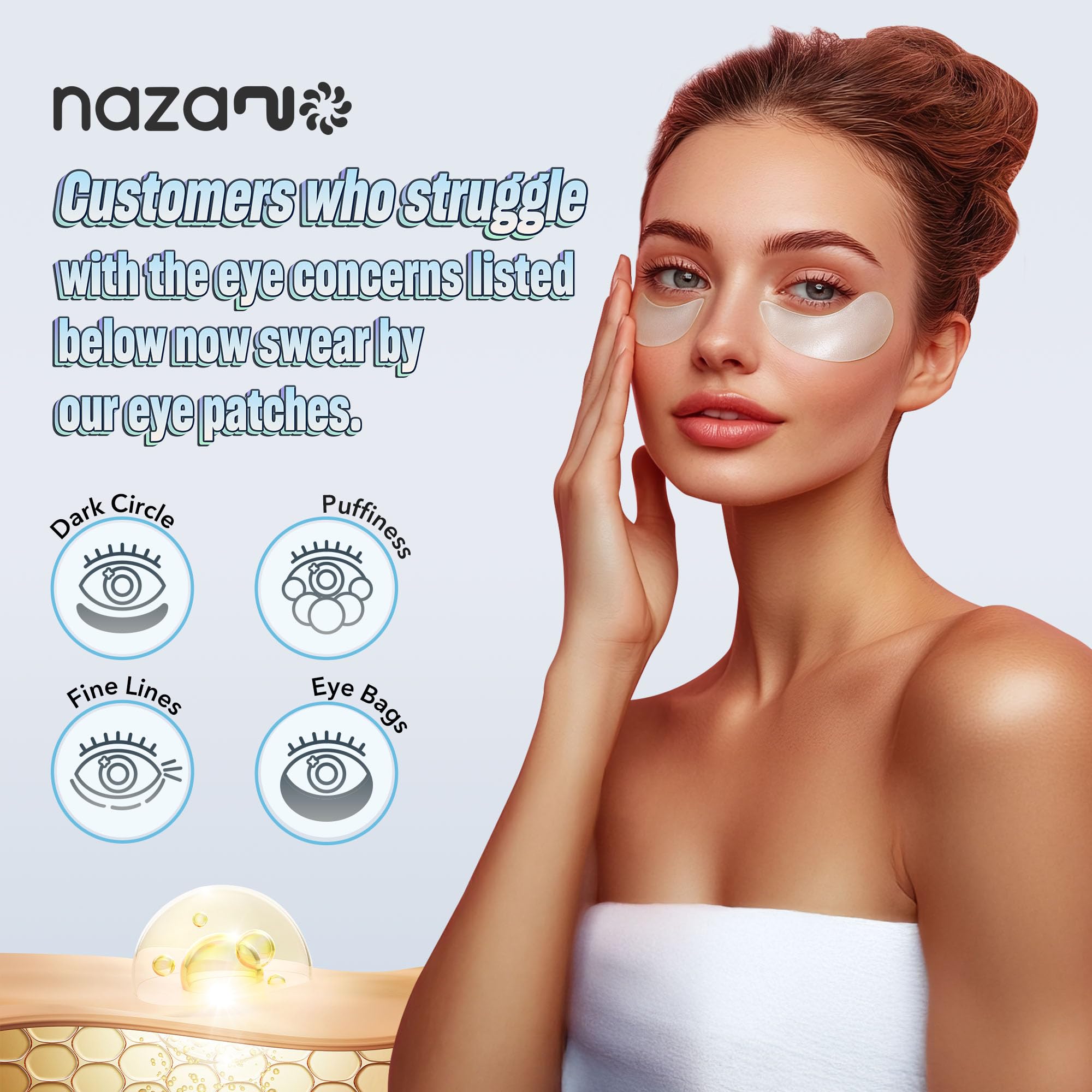 NAZANO single under-eye patch close-up showing soft edge and fit