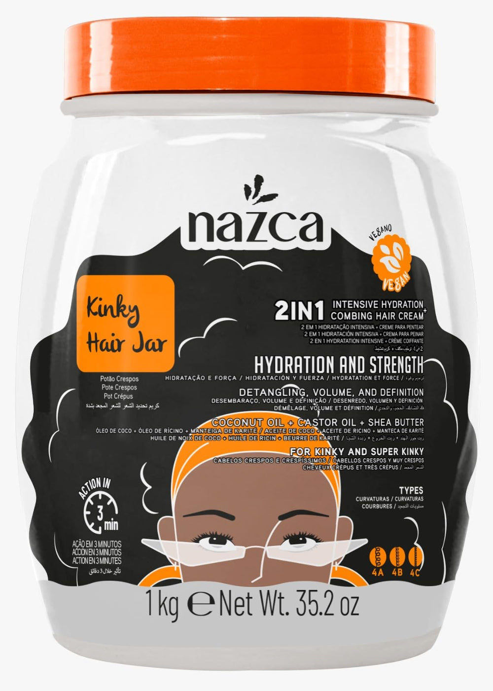 NAZCA front jar showing packaging and size, highlights long-lasting supply