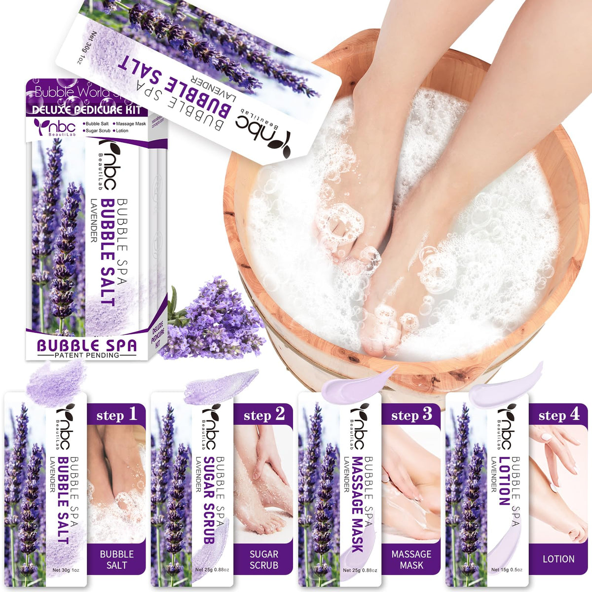 nbc BeautiLab front box lavender showing kit and calming scent benefits