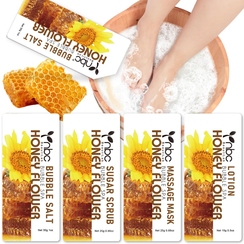 nbc BeautiLab front packaging showing Honey Flower scent and complete kit benefits