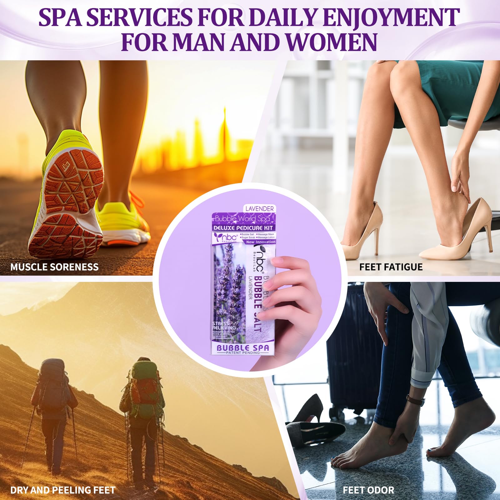 nbc BeautiLab massage lotion pump dispensing for smoother, relaxed feet