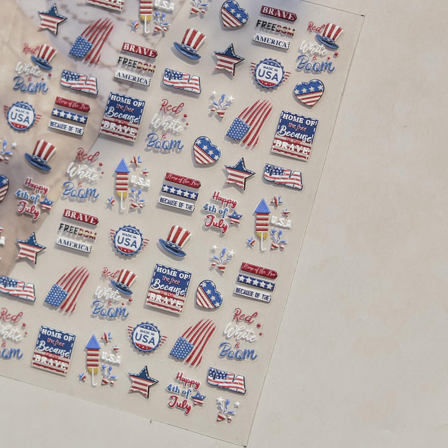 NBNTGH stickers applied on fingernails showing fast holiday manicure benefit
