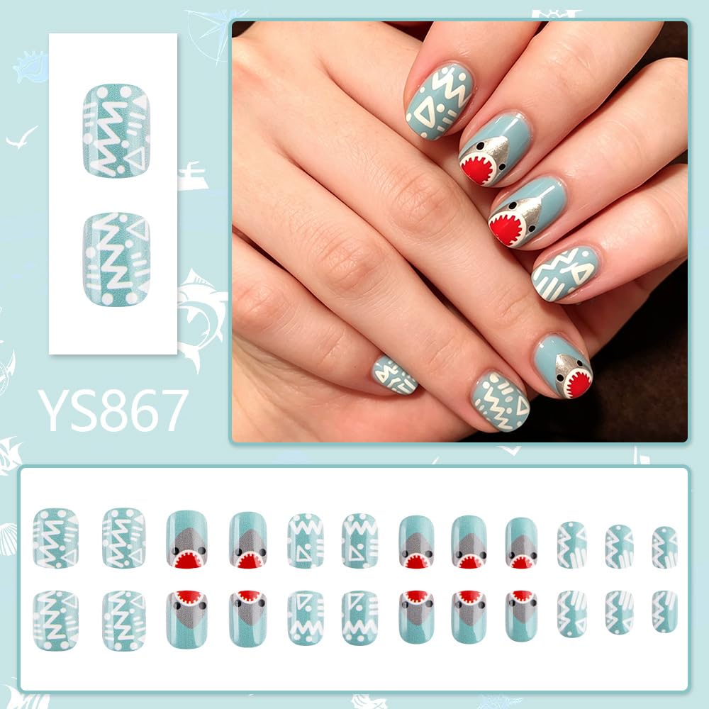 NBNTGH close-up of glossy blue shark-style nail surface showing shine benefit