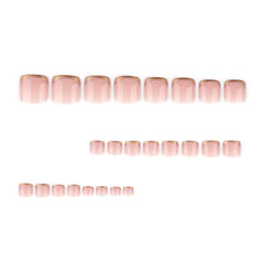 NBNTGH close-up of gold French tip highlighting glossy professional finish