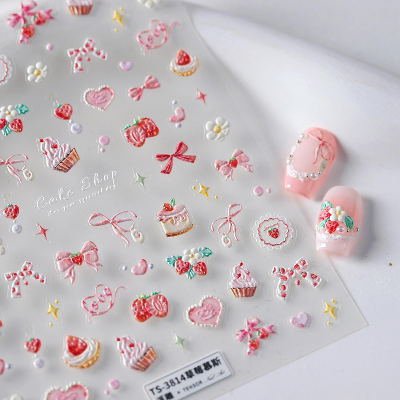 NBNTGH front packaging showing pink 5D stickers for quick nail design benefit