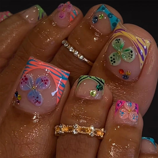 NBNTGH front packaging showing 24-piece toe nail set with colorful tips