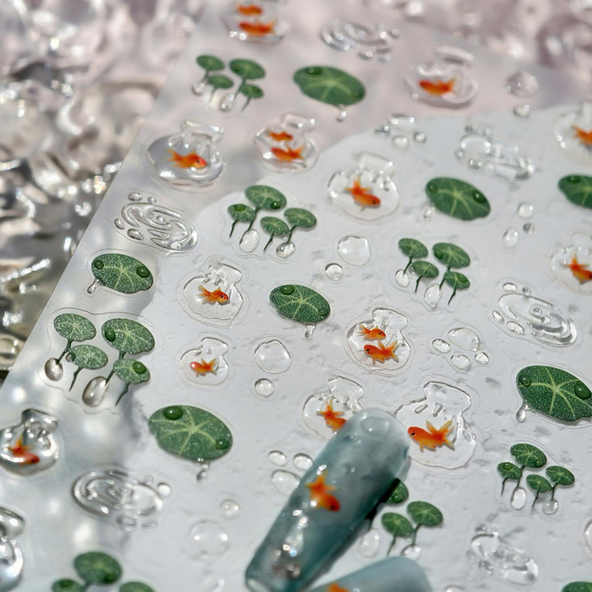 NBNTGH front sheet showing goldfish and lotus patterns, easy selection benefit