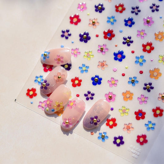 NBNTGH front sheet view showing colorful floral sticker selection and convenience