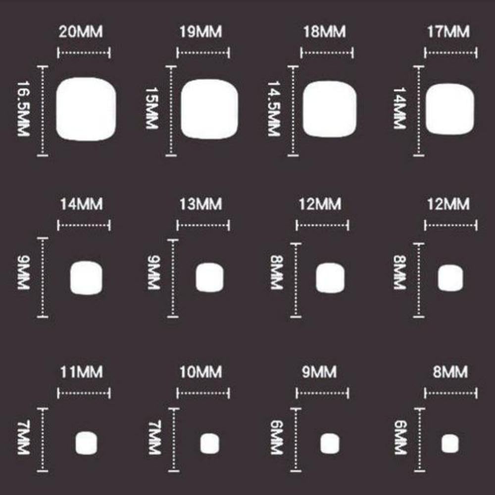 NBNTGH size comparison display of 12 sizes ensures correct toe fit