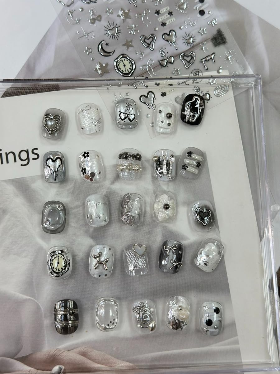 NBNTGH stickers applied on acrylic nail tip demonstrating easy use
