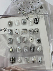 NBNTGH stickers applied on acrylic nail tip demonstrating easy use
