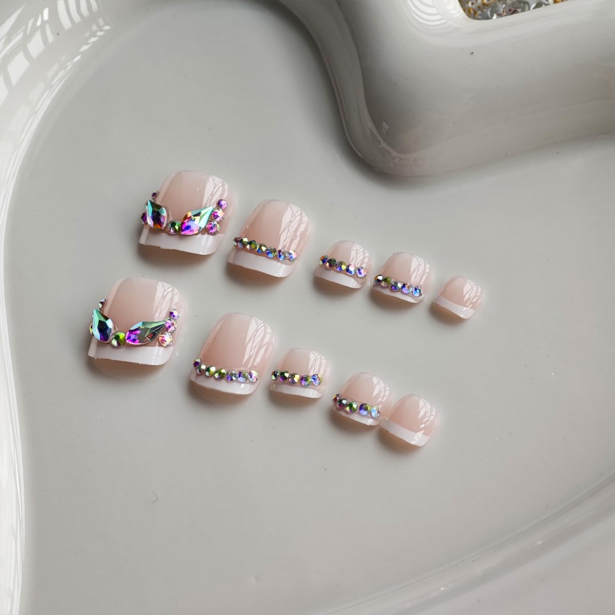 NBNTGH glossy finish texture of press-on toenail for salon-like shine