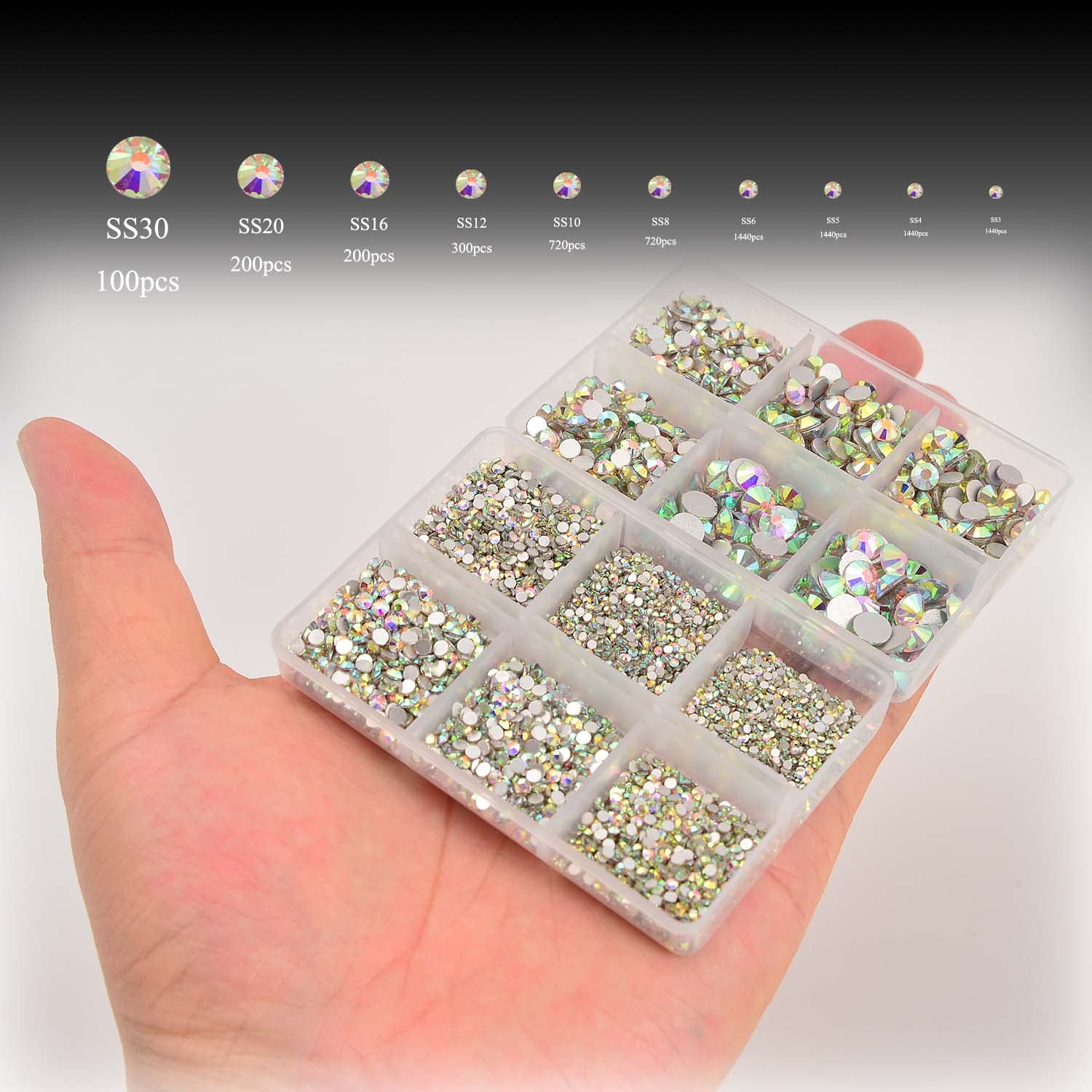 NCB close-up of crystal facets on SS8 for brighter, sharper sparkle