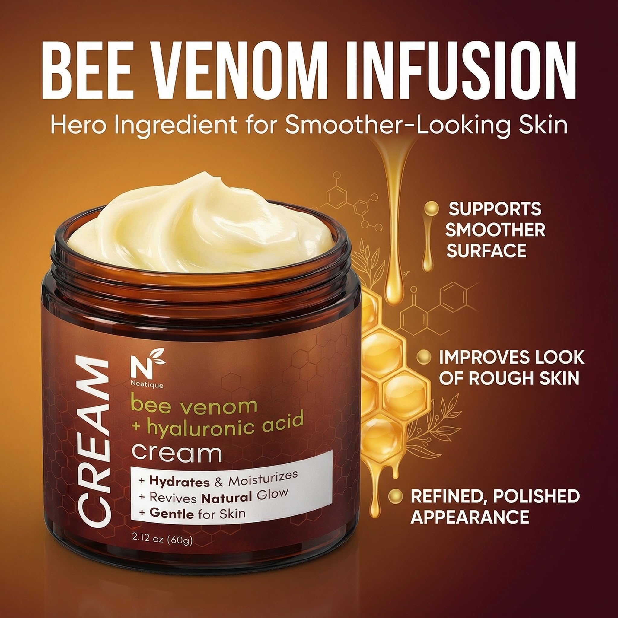 Neatique close-up texture of cream showing smooth spreadable hydration