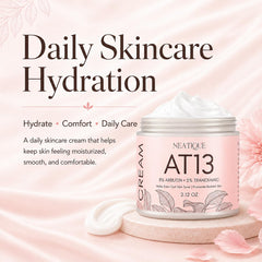Neatique cream dispensed on palm showing easy-to-blend, fast-absorbing benefit