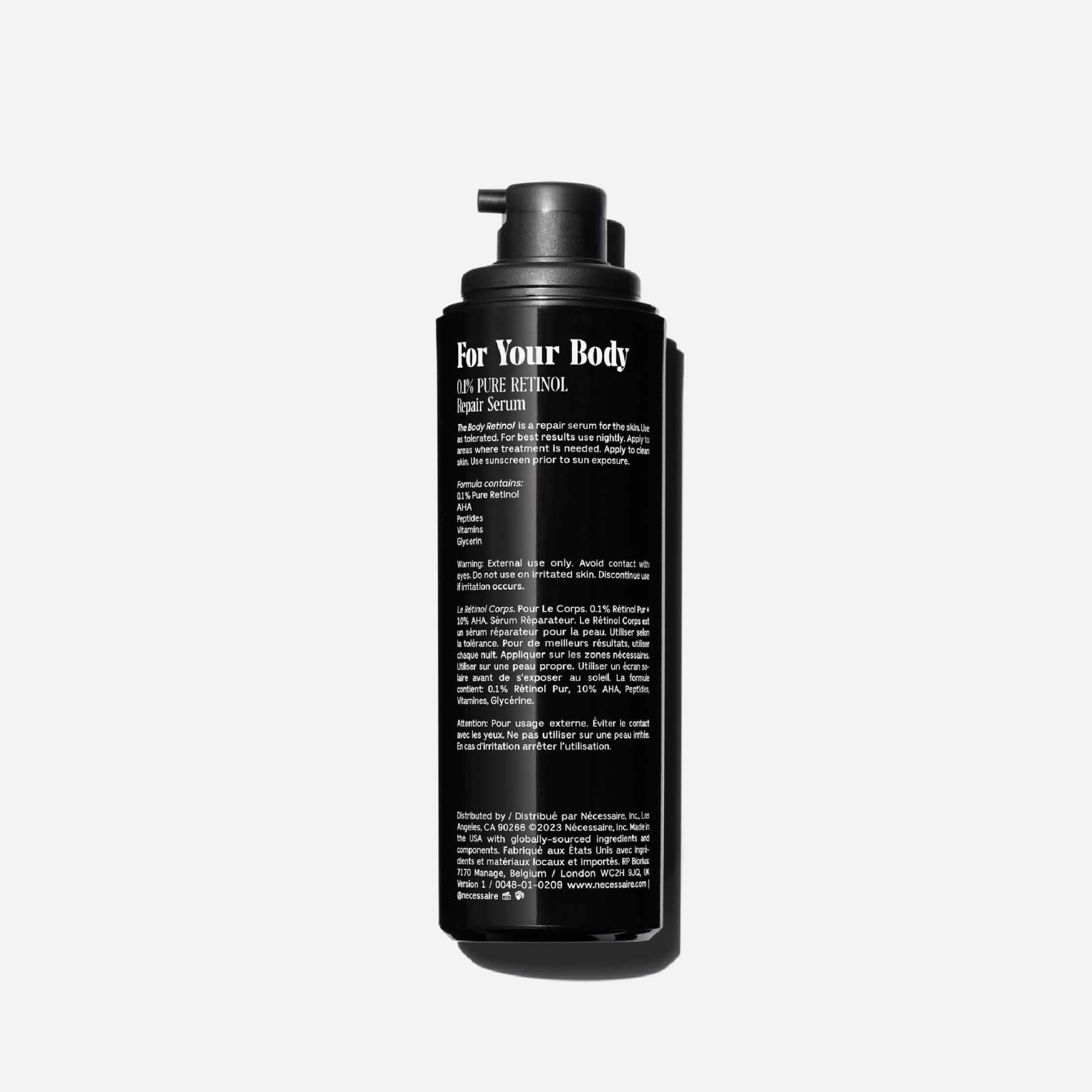 Nécessaire pump dispensing serum for controlled, hygienic application