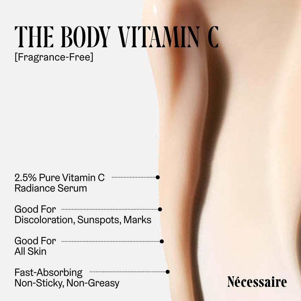 Nécessaire close-up label highlighting ingredients and dermatologist-tested claim