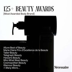 Nécessaire fragrance notes flatlay conveying fresh citrus and woody benefit