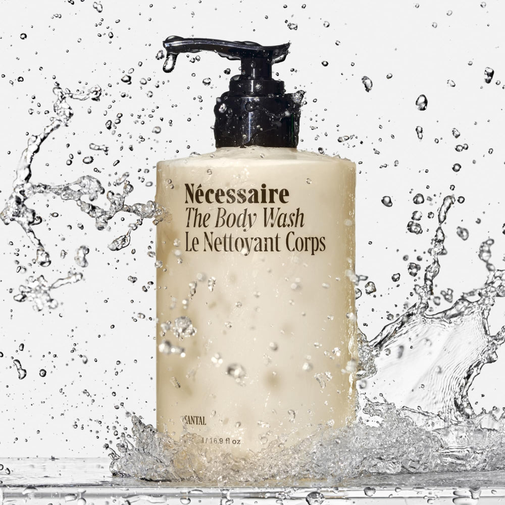 Nécessaire foam texture on hand illustrating rich, non-drying lather