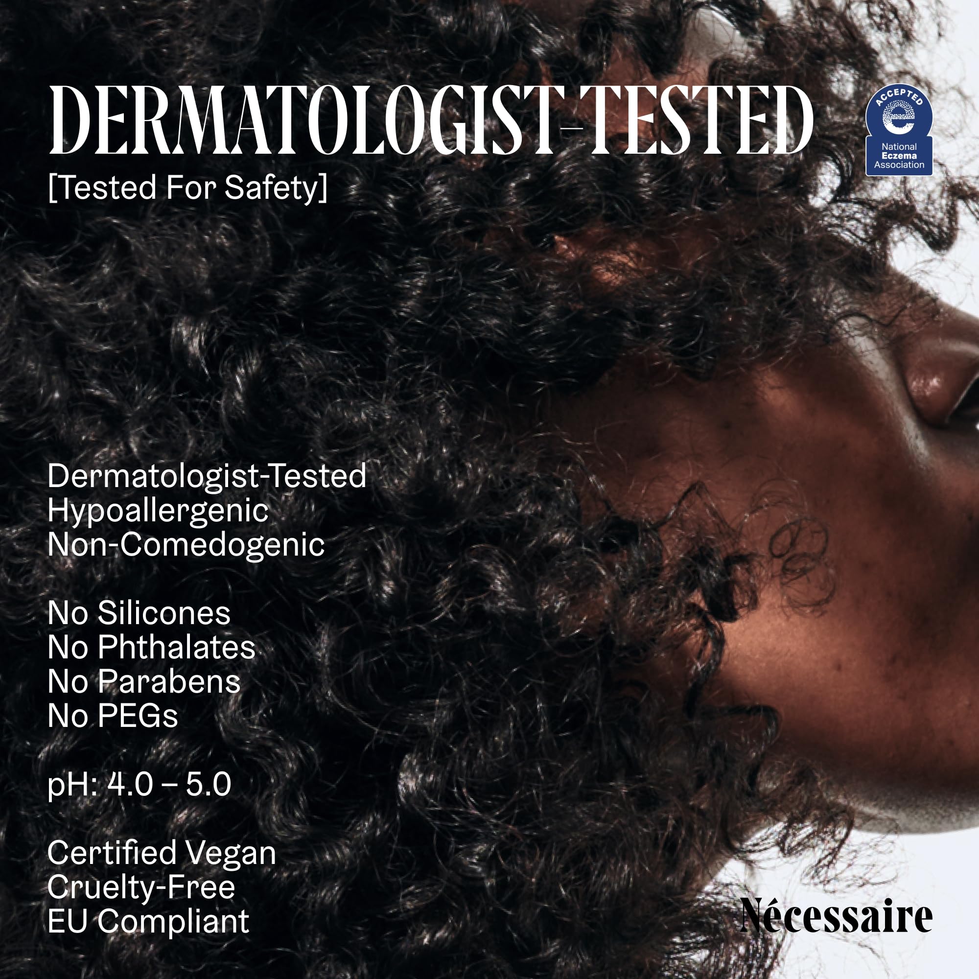 Nécessaire applied to wet hair for detangling and softening benefit