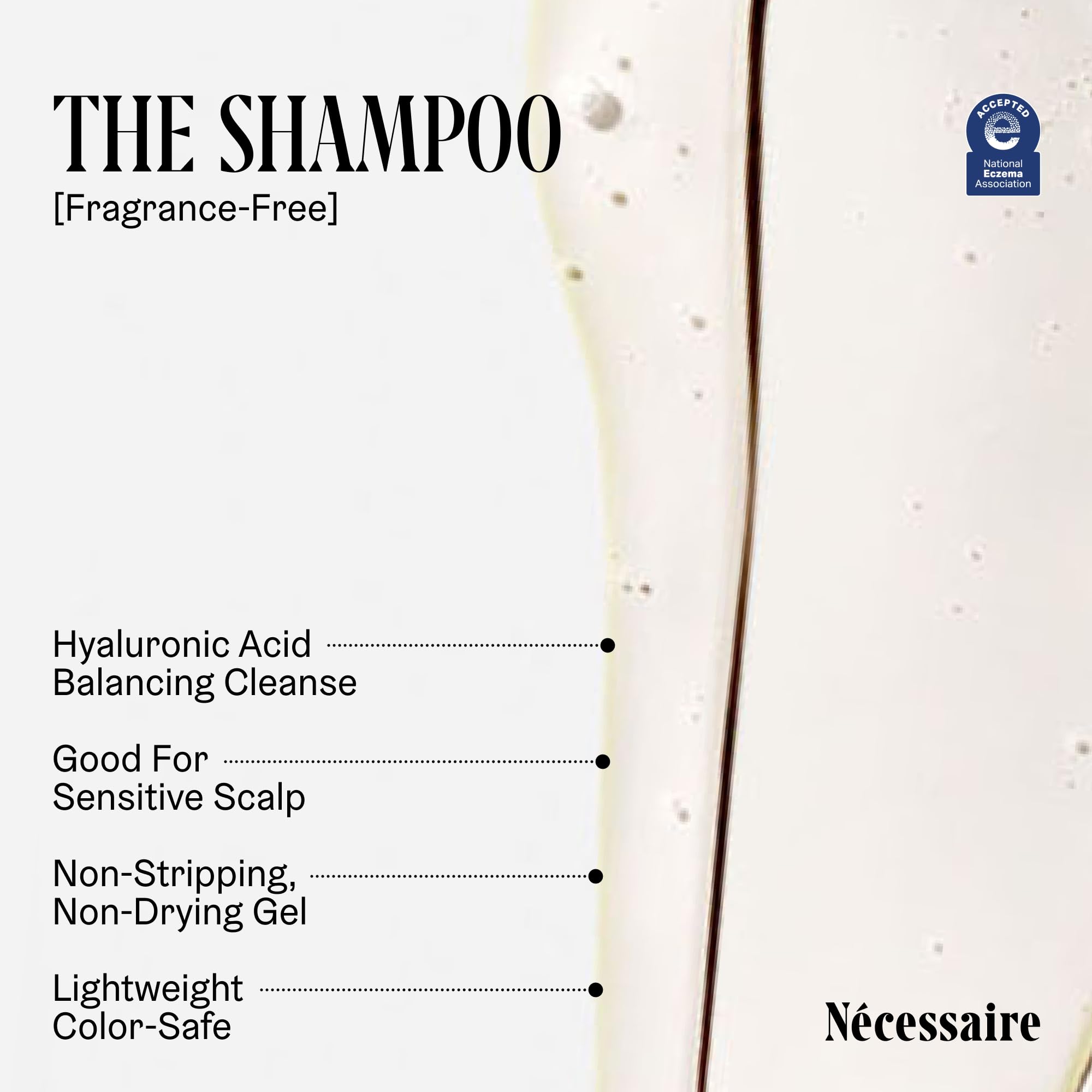 Nécessaire conditioner bottle with visible texture and easy dispensing