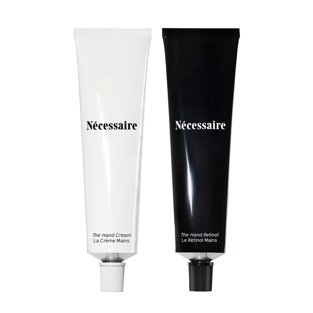 Nécessaire front packaging of The Hand Duo showing both tubes and benefit of a coordinated set