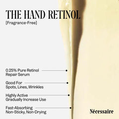 Nécessaire applied to hands demonstrating smoothing benefit