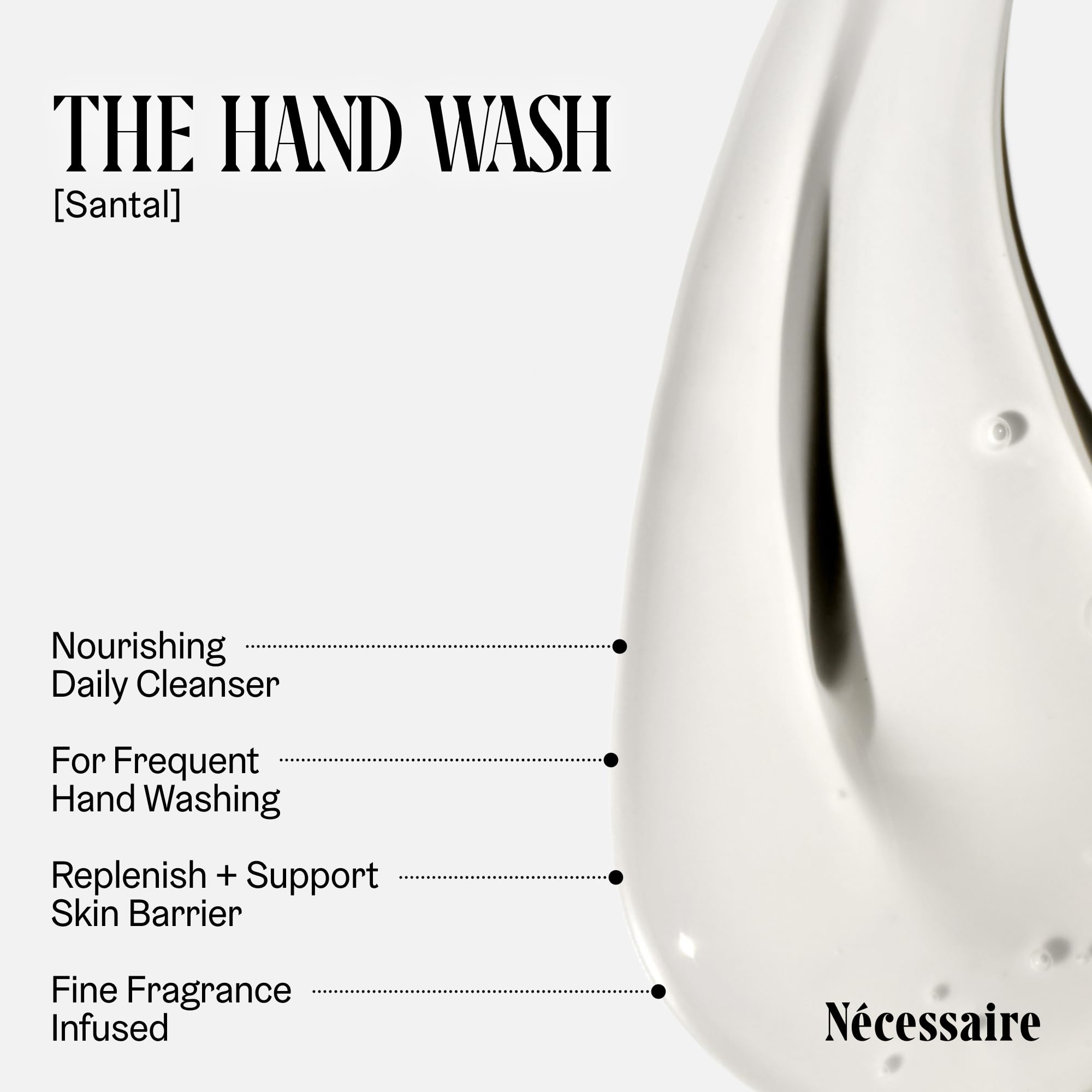 Nécessaire creamy lather texture demonstrating gentle effective cleansing