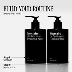 Nécessaire paired with hand lotion showing complementary moisturizing routine