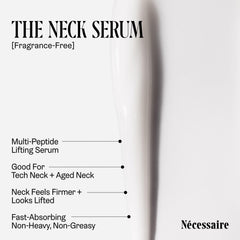 Nécessaire hand applying serum to neck illustrating smooth massage and absorption