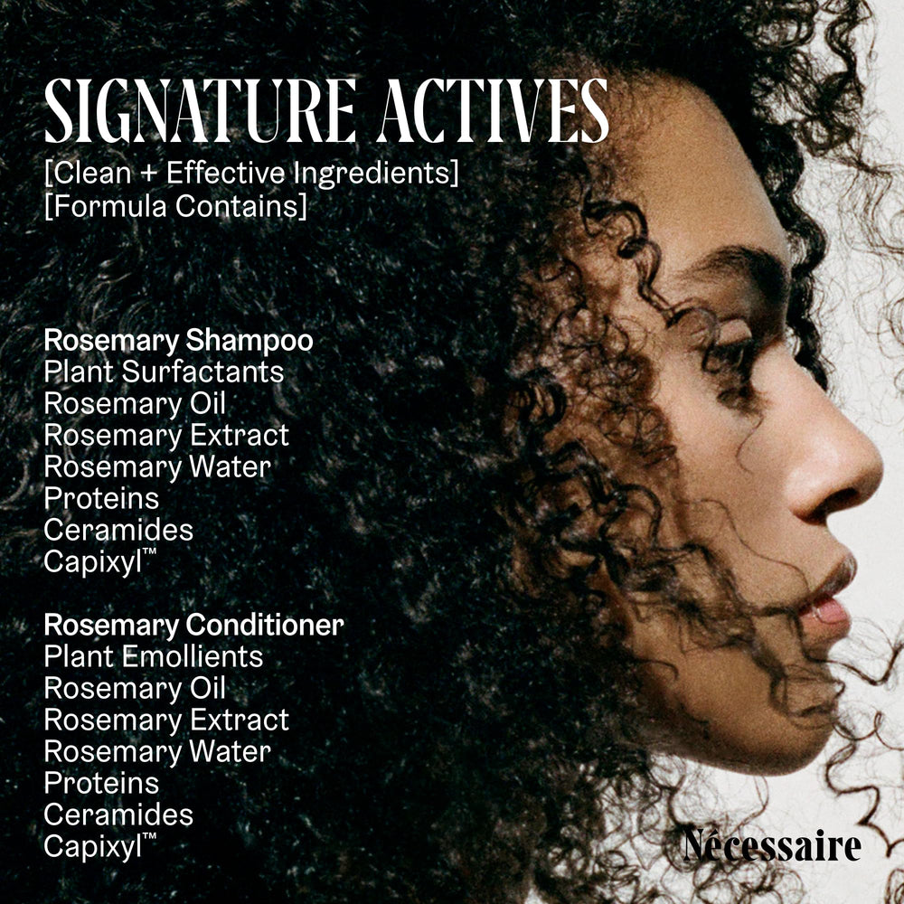Nécessaire after-wash hair held to show smoother, detangled finish