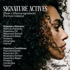 Nécessaire after-wash hair held to show smoother, detangled finish