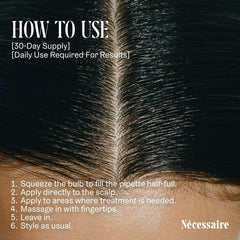 Nécessaire bottle beside a ruler showing 1 fl oz size for scale and travel-friendly benefit