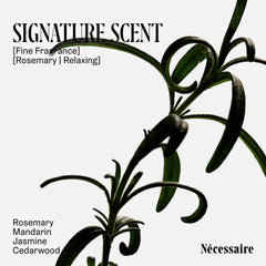 Nécessaire rosemary sprigs beside product highlighting botanical support