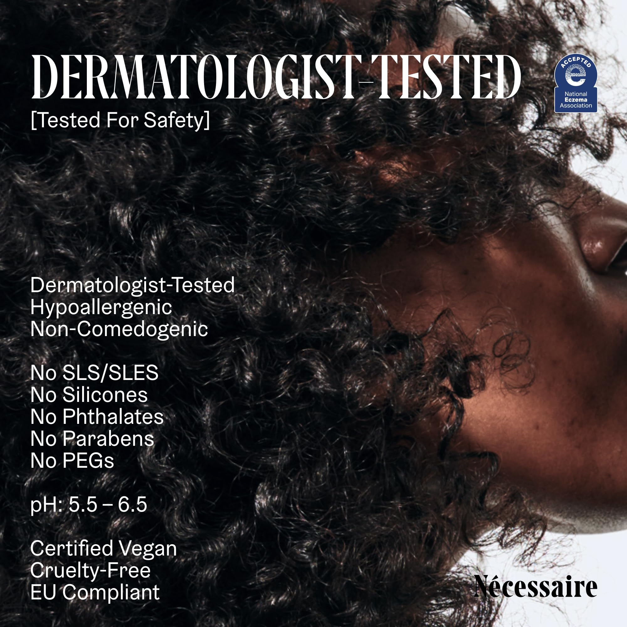 Nécessaire ingredient label close-up showing clean formula benefit